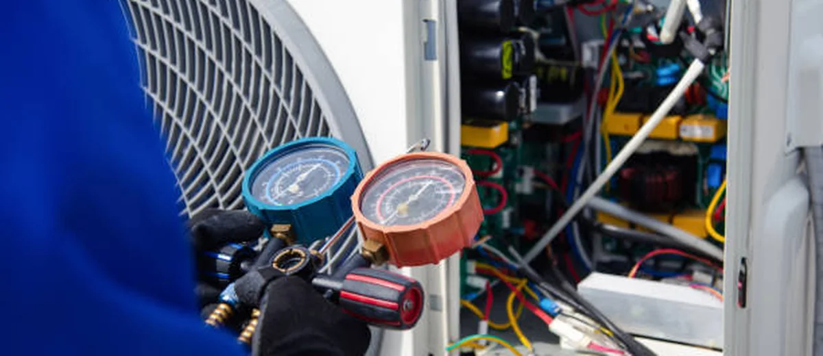 Contrôle avec manifold sur une installation de climatisation — maintenance CVC